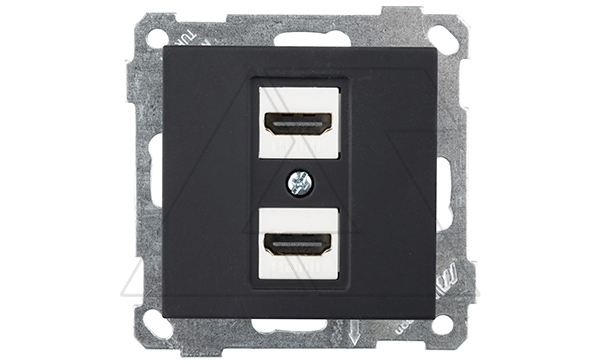 21 - Розетка 2xHDMI, черный мат 21 - Розетка 2xHDMI, черный мат