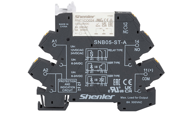 Реле интерфейсное RNC1CO024 с колодкой SNB05-ST-A, push-in, 1CO, 6A(250VAC), 24VAC/DC, LED, W=6.2mm Реле интерфейсное RNC1CO024 с колодкой SNB05-ST-A, push-in, 1CO, 6A(250VAC), 24VAC/DC, LED, W=6.2mm