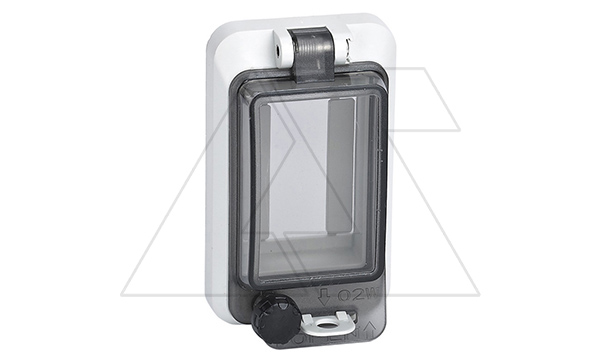 Накладка защитная TPC с прозрачной крышкой на 2 модуля 57×100×28мм с дин-рейкой и кроншт. в комплекте, IP66