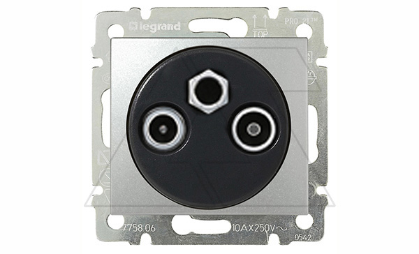 Valena - Розетка TV-RD-SAT-проходн. 2400MHz, < 14 дБ, алюминий