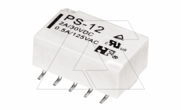 Реле PS-12, 2CO, 2A(30VDC)/0.5A(125VAC), AgPd/Au, 12VDC, SMD, для печатных плат, растр 2.54mm, IP67 Реле PS-12, 2CO, 2A(30VDC)/0.5A(125VAC), AgPd/Au, 12VDC, SMD, для печатных плат, растр 2.54mm, IP67