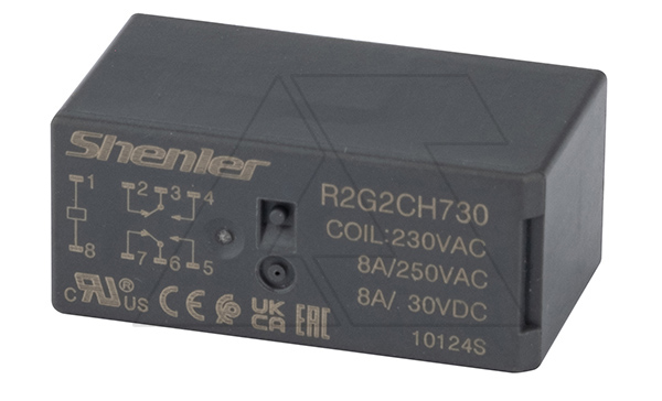 Реле R2G2CH730, 2CO, 8A(250VAC/30VDC), 230VAC,  растр. 5mm Реле R2G2CH730, 2CO, 8A(250VAC/30VDC), 230VAC,  растр. 5mm