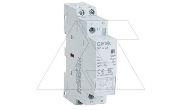 Контактор модульный GYHC-2P, 25A, 2NC, 230VAC, 1M