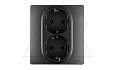 Etika - Розетка 2x2P+E нем. стд. авт.зажим со шторками (антрацит) от интернет-магазина amperkin.by