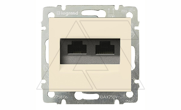 Valena - Розетка 2хRJ-45 UTP CAT6, сл.кость