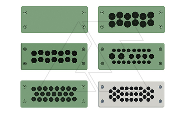 Панель кабельного ввода с фланцами для щита EC 148x60мм, кол-во вход. x диаметр в мм: 29x4,0-7,0, IP65