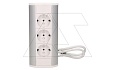 Блок розеточный угловой, 3x2P+E со шторками, накладной, кабель 0,6м, 3680вт, белый-алюминий от интернет-магазина amperkin.by