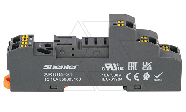 Цоколь SRU05-ST, 16A(300V), push-in, черный, на рейку DIN35, для  RFT1CO, 46.61, G2R-1, KRI1 Цоколь SRU05-ST, 16A(300V), push-in, черный, на рейку DIN35, для  RFT1CO, 46.61, G2R-1, KRI1