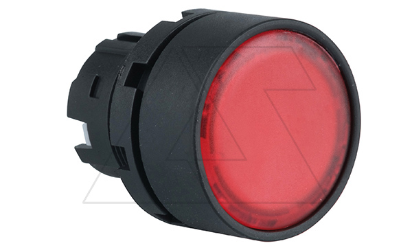 Головка кнопки PB3E, плоская, красная, без фиксации, с подсветкой, 22mm, IP65