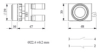 CP-D -Y-(CA-C1-C2)-IP65 Кнопка желтая пластиковая 1НО+1НЗ от интернет-магазина amperkin.by