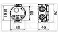 Подрозетник UG 46 одиночный, 650°С, Ø64мм, h=46мм, для спл. стен, без винтов, черный, полипропилен от интернет-магазина amperkin.by Подрозетник UG 46 одиночный, 650°С, Ø64мм, h=46мм, для спл. стен, без винтов, черный, полипропилен от интернет-магазина amperkin.by