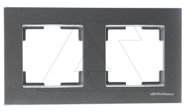 Rita - Рамка 2 поста, горизонтальный монтаж, нерж. сталь