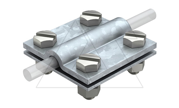 Клемма 252 8-10XFL30 FT для параллельного/крестового соединения проводника Ø8-10мм и полосы max FL30, гор. оцинк.