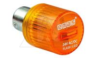 Индикатор светодиодный BA15S, желтый, мигающий свет, 24VAC/DC