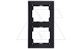 Candela - Рамка 2 поста, к механизмам серии 21, вертикальный монтаж, черный мат от интернет-магазина amperkin.by