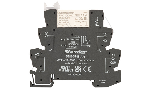 Реле интерфейсное RNC1CO012 с колодкой SNB05-E-AR, винтовой зажим, 1CO, 6A(250VAC), 12VDC, LED, W=6.2mm Реле интерфейсное RNC1CO012 с колодкой SNB05-E-AR, винтовой зажим, 1CO, 6A(250VAC), 12VDC, LED, W=6.2mm
