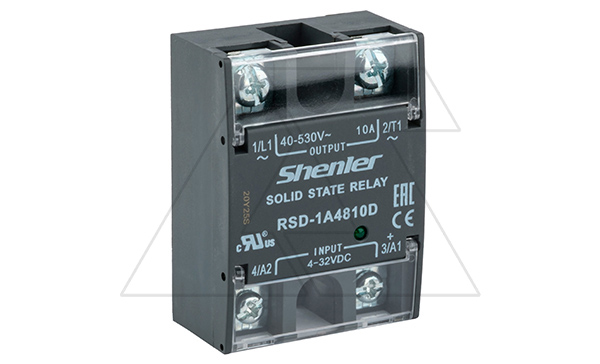 Реле твердотельное RSD-1A4810D, однофазное, 1NO, 10А(40_530VAC), 4_32VDC, W=45mm