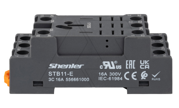 Цоколь STB11-E, 3CO, 16A(300V), винтовой зажим, черный, на рейку DIN35, для RKL3CO, 56.33, RPM3, LY3 Цоколь STB11-E, 3CO, 16A(300V), винтовой зажим, черный, на рейку DIN35, для RKL3CO, 56.33, RPM3, LY3