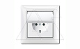 Basic 55 - Розетка 2P+E нем. стд. с крышкой и рамкой, IP 44 (белый) от интернет-магазина amperkin.by