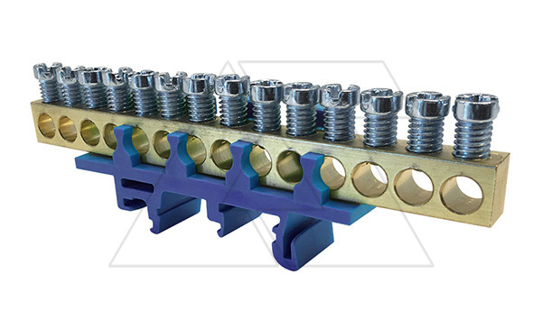 Клемма Morek для нейтрали N14  14x1,6_16mm² Cu, 63A, 690V, синий, на DIN-рейку, IP00 (стикерованный) Клемма Morek для нейтрали N14  14x1,6_16mm² Cu, 63A, 690V, синий, на DIN-рейку, IP00 (стикерованный)