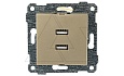 Rita - Розетка 2xUSB Type A, золото доре от интернет-магазина amperkin.by