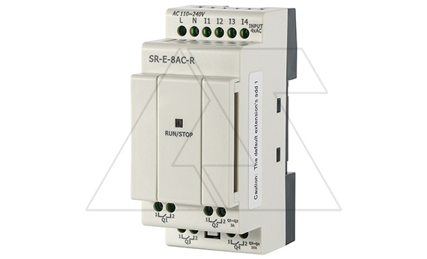 Модуль расширения SR-E-8AC-R, 110_240VAC, 4DI, 4RO(2RO/3A+2RO/10A), для ПЛК серий SR и PR