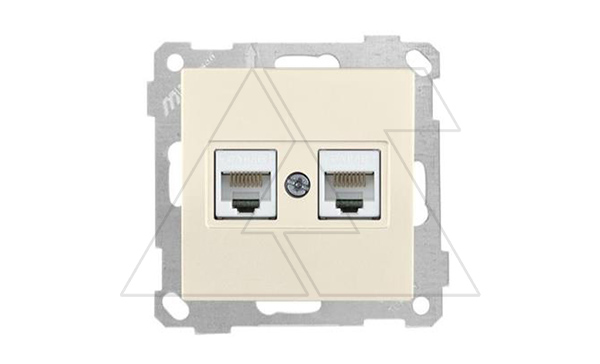 21 - Розетка 2хRJ-45 кат. 5e UTP, сл.кость 21 - Розетка 2хRJ-45 кат. 5e UTP, сл.кость