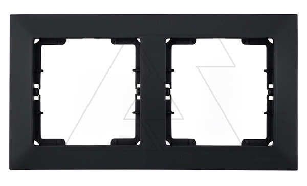 Candela - Рамка 2 поста, к механизмам серии 21, горизонтальный монтаж, черный мат