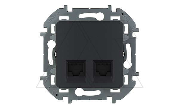 Inspiria - Розетка 2хRJ-45 UTP CAT6 (антрацит)