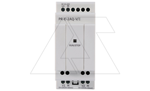 Модуль расширения PR-E-AQ-VI, 12_24VDC, 2AO, 0-10V, 0/4-20mA, для ПЛК серий SR и PR