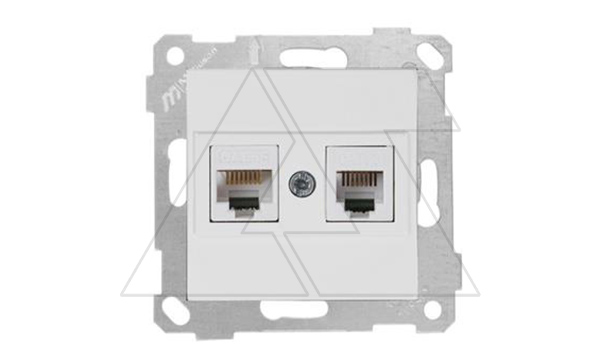 Rita - Розетка телефонная RJ-12+RJ-45 кат.5е, белый