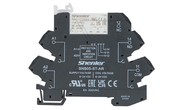 Реле интерфейсное RNC1CO024 с колодкой SNB05-ST-AR, push-in, 1CO, 6A(250VAC), 24VDC, LED, W=6.2mm