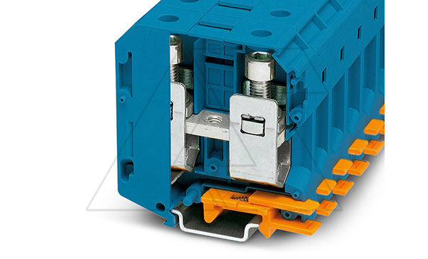 Клемма для высокого тока UKH 70 BU /20,3mm, винтовая, 2 присоед., 70(max 95)mm2, 192A, 1000V, синяя Клемма для высокого тока UKH 70 BU /20,3mm, винтовая, 2 присоед., 70(max 95)mm2, 192A, 1000V, синяя