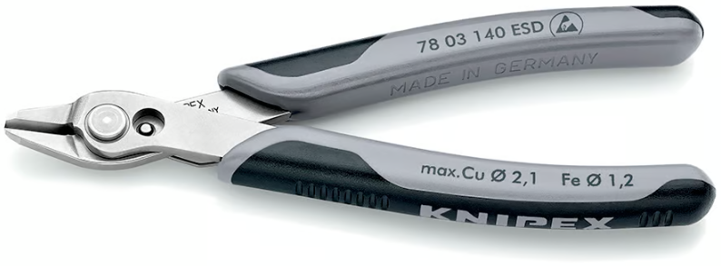 Бокорезы прецизионные Electronic Super Knips®XL кромка без фаски, L-140 мм., твердость 54 HRC, INOX-