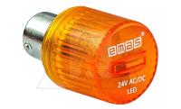 Индикатор светодиодный BA15S, желтый, постоянный свет, 24VAC/DC