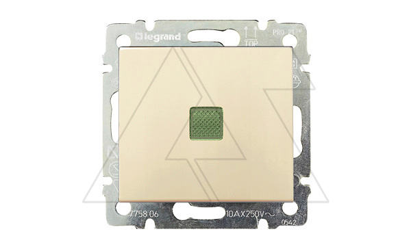 Valena - Выключатель с подсветкой, сл.кость (инд. упаковка)