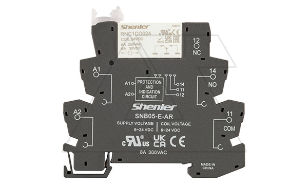 Реле интерфейсное RNC1CO024 с колодкой SNB05-E-AR, винтовой зажим, 1CO, 6A(250VAC), 24VDC, LED, W=6.2mm Реле интерфейсное RNC1CO024 с колодкой SNB05-E-AR, винтовой зажим, 1CO, 6A(250VAC), 24VDC, LED, W=6.2mm