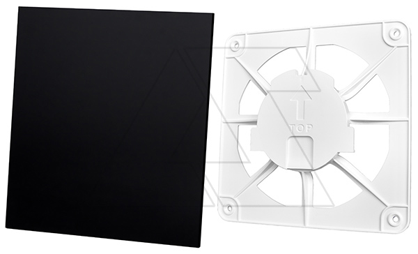 Решетка вентиляционная с панелью декоративной универсальной dRim, пластик, черный глянец