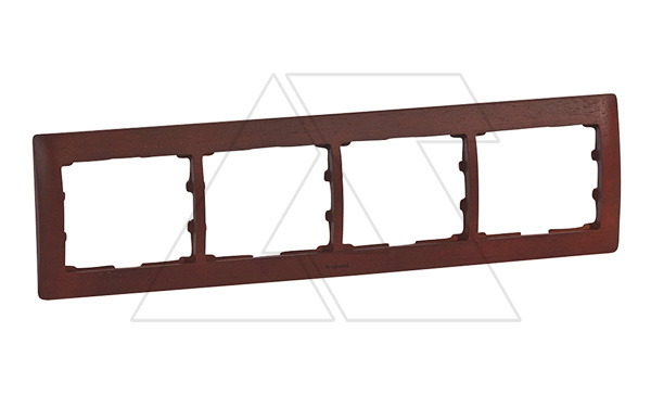 Galea Life - Рамка на 4 поста горизонтальная, Mahogany