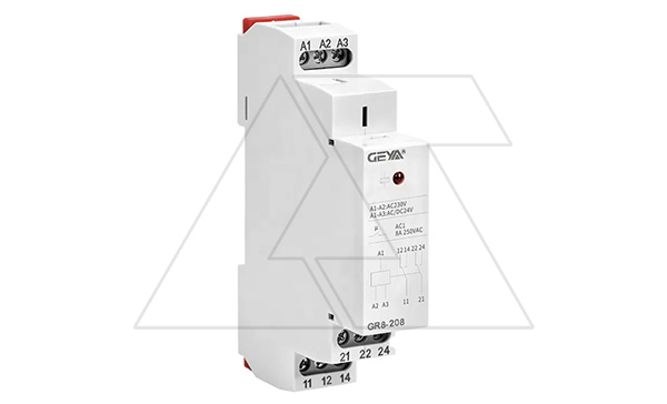 Реле промежуточное модульное GR8-208-230, 2CO, 8A(250VAC/24VDC), 230VAC/24VAC/DC, LED, 1M Реле промежуточное модульное GR8-208-230, 2CO, 8A(250VAC/24VDC), 230VAC/24VAC/DC, LED, 1M