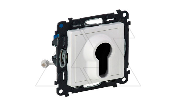 Valena Life - Выкл., ключ на 2 положения под евро цилиндр (069795 заказ.отдельно), белый (инд.упак)