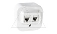 Quteo - Розетка двойная 2хRJ-45 UTP кат.5Е, накладной монтаж, белая от интернет-магазина amperkin.by
