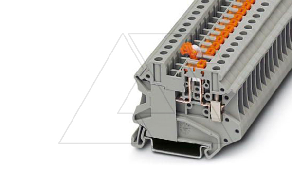 Клемма с ножевым размыкателем UT 4-MT /6,2mm, винтовая, 2 присоед., 4(max 6)mm2, 20A, 500V, серая Клемма с ножевым размыкателем UT 4-MT /6,2mm, винтовая, 2 присоед., 4(max 6)mm2, 20A, 500V, серая