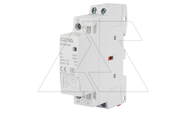 Контактор модульный GYHC-2P, 20A, 1NO+1NC, 230VAC, 1M Контактор модульный GYHC-2P, 20A, 1NO+1NC, 230VAC, 1M