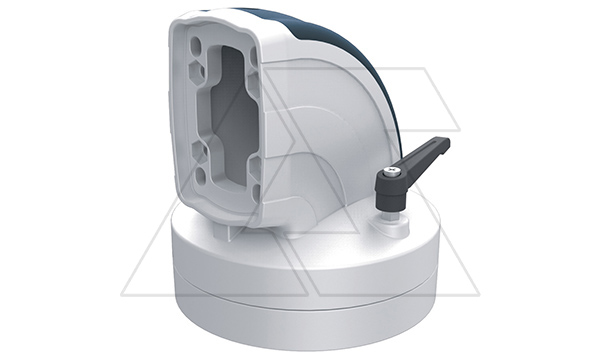 Держатель панели поворотный (310°) угловой (90°) с фиксацией ETR060, ⌀130мм, RAL7035/RAL5020, m=1,77кг