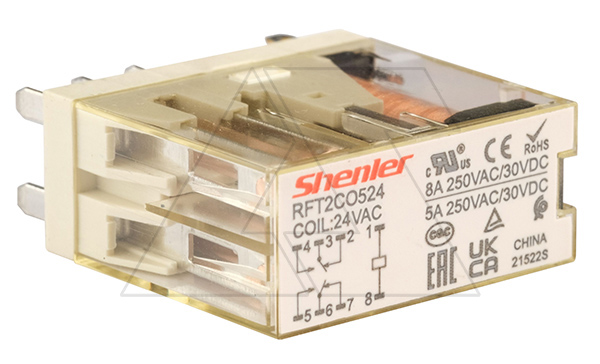 Реле RFT2CO524, 2CO, 8A(250VAC/30VDC), 24VAC Реле RFT2CO524, 2CO, 8A(250VAC/30VDC), 24VAC