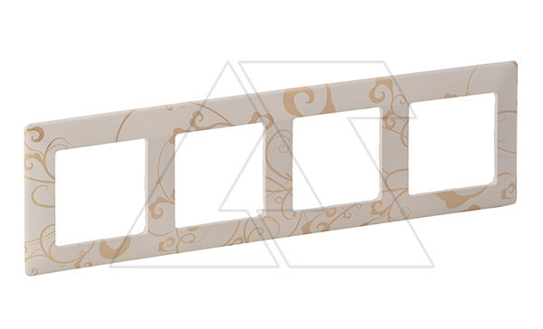 Valena Life - Рамка 4 поста верт/гориз, ампир бежевый Valena Life - Рамка 4 поста верт/гориз, ампир бежевый