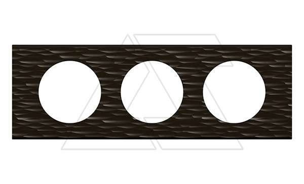 Celiane - Рамка 3 поста CORIAN черный рифленый