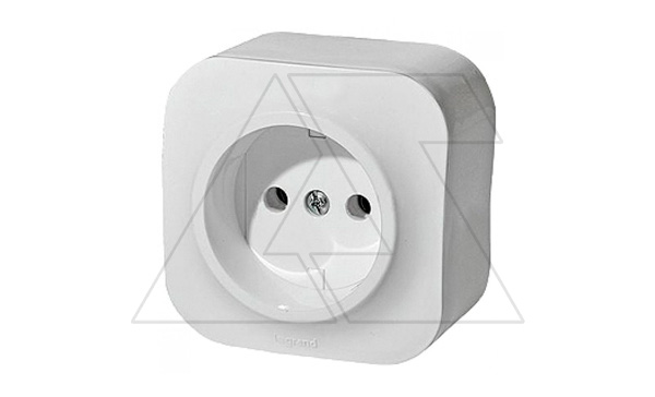 Quteo - Розетка  2P,накладной монтаж, винт. зажимы, белая