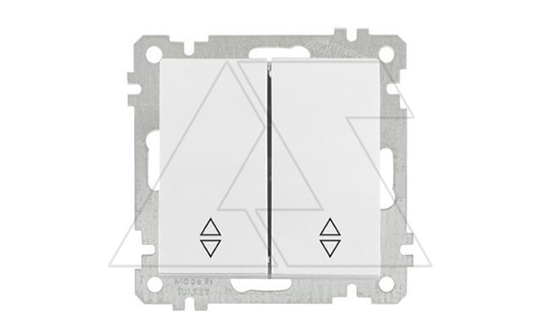21 - Переключатель на два направления двухклавишный, пруж. зажимы, белый 21 - Переключатель на два направления двухклавишный, пруж. зажимы, белый